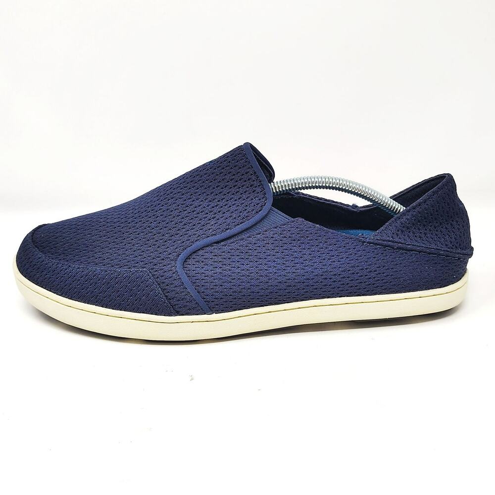 Olukai Shoes Mens 11 Wehi Nohea Slip On Loafer Deck Sneakers Blue Mesh